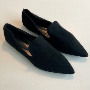 POL Mohair Black Pointed Toe Flats Size 8 NWOT